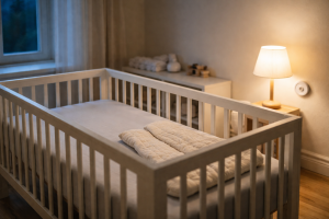 Søvnmiljø for baby: temperatur, lys, lyd, sikkerhed og valg af udstyr